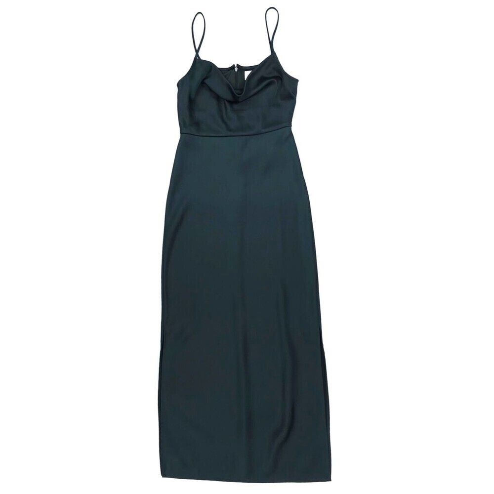NEW Sachin & Babi BHLDN Cali Satin Cowl-Neck Midi Slip Dress Emerald Romantic 4